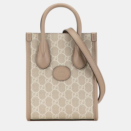 Brown Mini GG Supreme Interlocking G Satchel - Gucci - Modalova