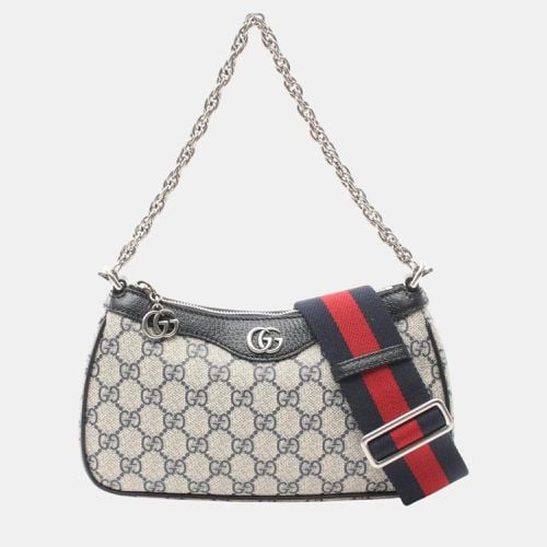 Navy Coated Canvas Leather Ophidia Small Gg Supreme Handbag - Gucci - Modalova