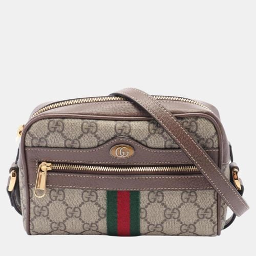 Coated Canvas Leather Brown Multicolor Ophidia GG Marmont Shoulder Bag - Gucci - Modalova