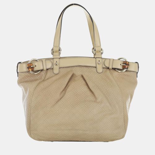 Leather Bamboo Buckle Tote Bag - Gucci - Modalova