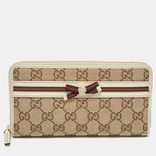 Off /Beige GG Canvas Mayfair Zip Around Wallet - Gucci - Modalova