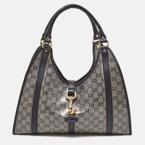 Black GG Crystal Canvas and Leather Bardot Joy Hobo - Gucci - Modalova