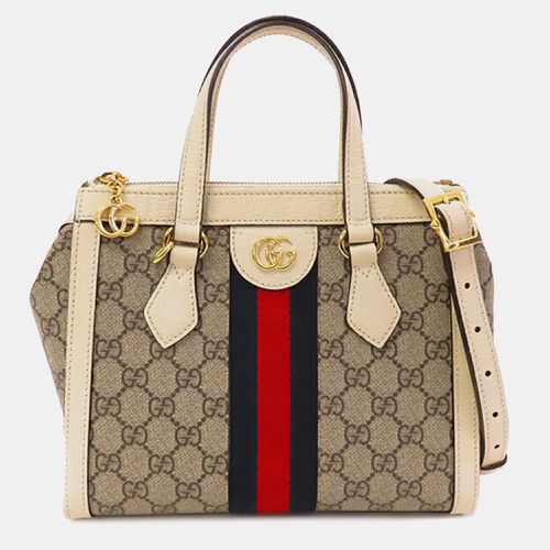 Brown Coated Canvas Small GG Supreme Ophidia Satchel Bag - Gucci - Modalova