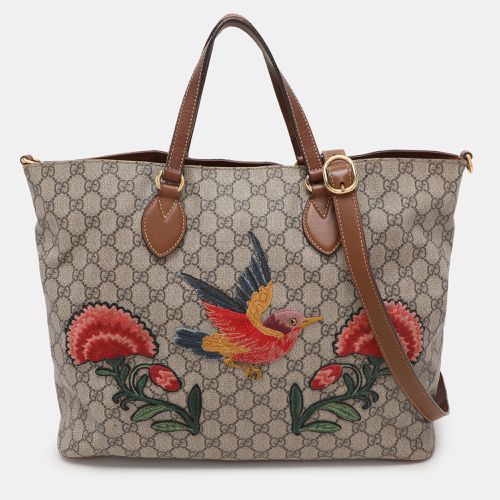 Brown GG Supreme Canvas and Leather Soft Tote - Gucci - Modalova