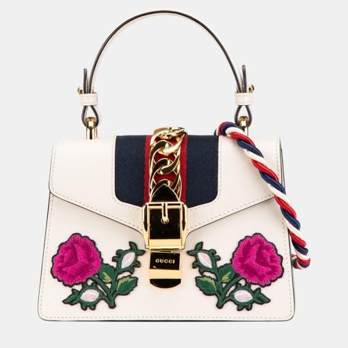 Mini Embroidered Leather Sylvie Satchel - Gucci - Modalova