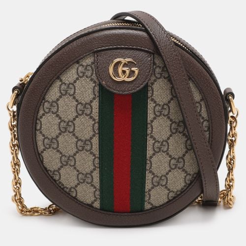 Beige GG Supreme Canvas and Leather Mini Ophidia Round Bag - Gucci - Modalova