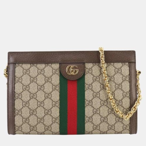 Brown Gg Supreme Leather Ophidia Small Shoulder Bag - Gucci - Modalova