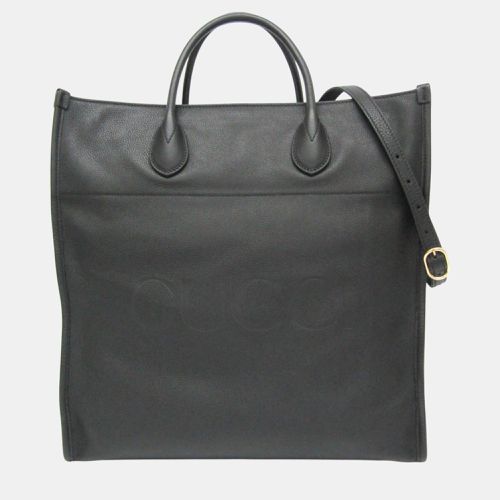 Logo Medium Leather Tote Bag - Gucci - Modalova