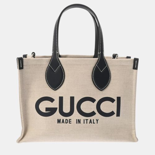 Print Tote Bag Limited Edition /Navy Canvas/Leather Handbag - Gucci - Modalova