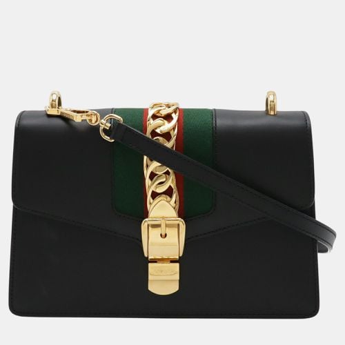 Leather Sylvie Chain Shoulder Bag - Gucci - Modalova