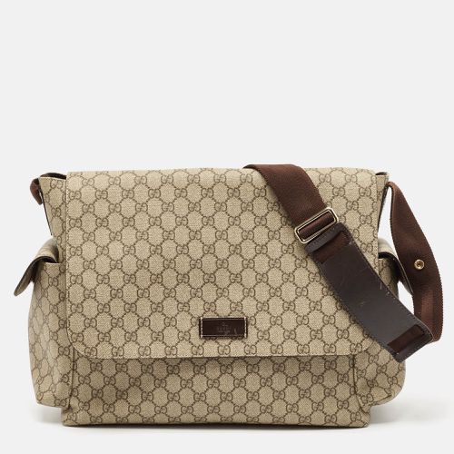 Brown GG Supreme Canvas and Leather Diaper Messenger Bag - Gucci - Modalova