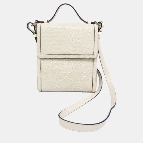 Off- Embossed GG Leather Messenger Bag - Gucci - Modalova