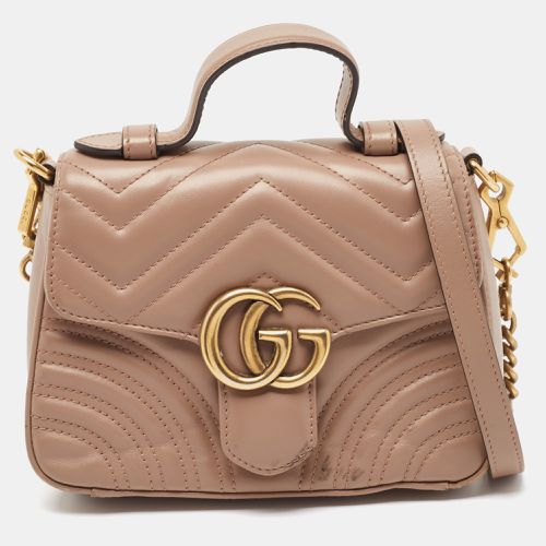 Matelasse Leather Mini GG Marmont Top Handle Bag - Gucci - Modalova