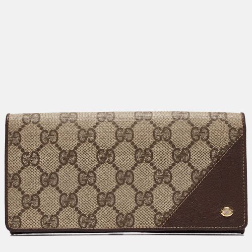 Beige GG Supreme Canvas and Leather Bifold Continental Wallet - Gucci - Modalova