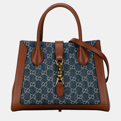 Brown Denim Medium GG Jackie 1961 Tote Bag - Gucci - Modalova