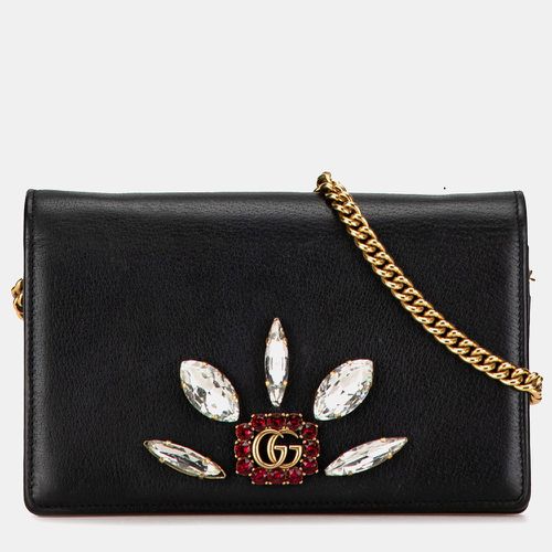 Leather GG Marmont Embellished Wallet On Chain - Gucci - Modalova