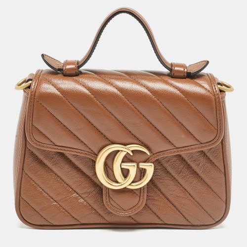 Matelassé Leather Mini GG Marmont Top Handle Bag - Gucci - Modalova