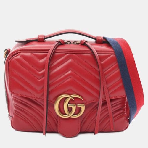 GG Marmont Leather Matelasse Top Handle Bag - Gucci - Modalova