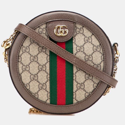 Brown Mini GG Supreme Round Ophidia Crossbody - Gucci - Modalova