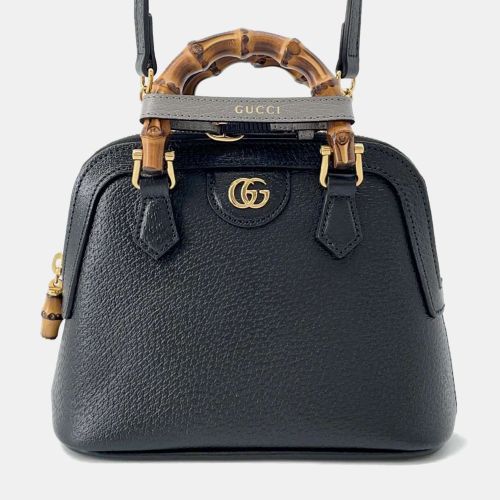 Leather Diana Bamboo Shoulder Bag - Gucci - Modalova