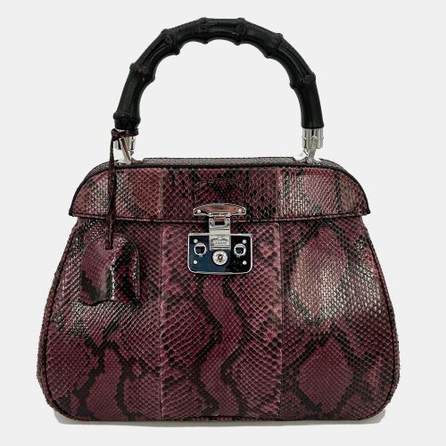 Python Lady Lock Bag With Bamboo Handle bag - Gucci - Modalova