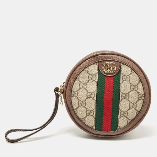 GG Supreme Canvas and Leather Ophidia Round Wristlet Pouch - Gucci - Modalova