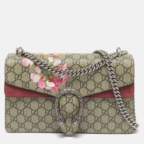 Old Rose/Beige GG Supreme Canvas and Suede Small Dionysus Blooms Shoulder Bag - Gucci - Modalova