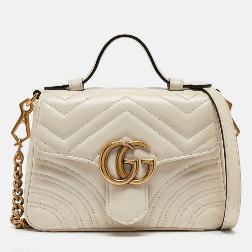 Off Matelassé Leather Mini GG Marmont Top Handle Bag - Gucci - Modalova