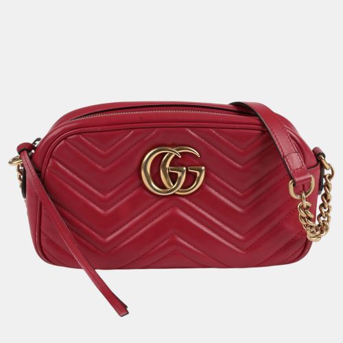 Leather Small GG Marmont Shoulder Bag - Gucci - Modalova