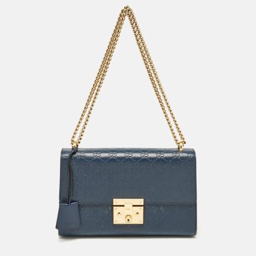 Navy ssima Leather Medium Padlock Shoulder Bag - Gucci - Modalova