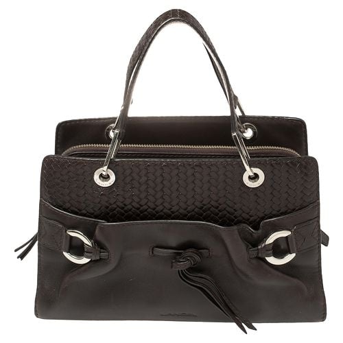 Dark Braided Leather Front Pocket Tote - Lancel - Modalova