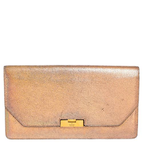 Iridescent Pink Crackled Leather 58 Clutch - Gucci - Modalova