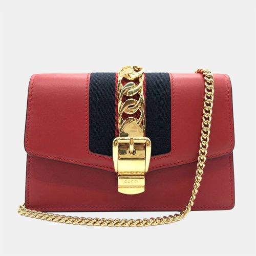 Leather Super Mini Sylvie Chain Shoulder Bag - Gucci - Modalova