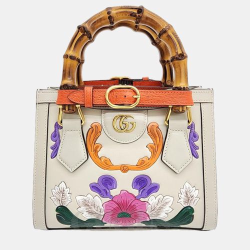 Cream Leather Mini Diana Tote Bag - Gucci - Modalova