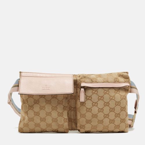 Pink GG Canvas and Leather Double Pocket Belt Bag - Gucci - Modalova