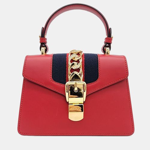 Leather Mini Sylvie Top Handle Bag - Gucci - Modalova