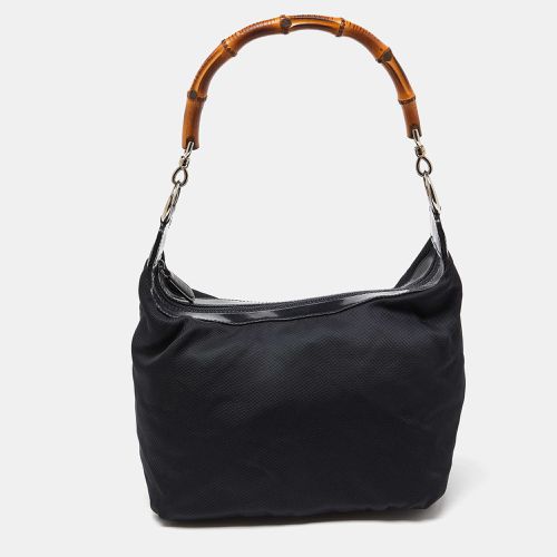 Nylon and Patent Leather Bamboo Handle Bag - Gucci - Modalova