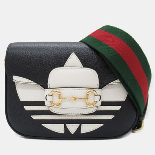 X Adidas Leather Horsebit 1955 Shoulder Bag - Gucci - Modalova