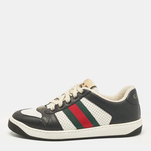 White Perforated Leather Screener Sneakers Size 38.5 - Gucci - Modalova