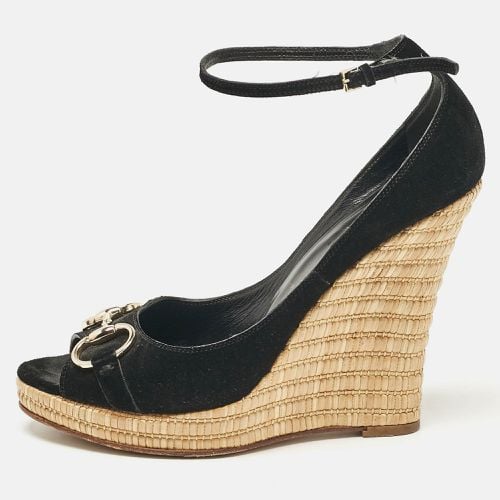 Suede Wedge Pumps Size 38 - Gucci - Modalova