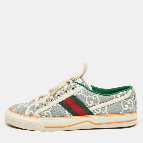 White Denim Tennis 1977 Lace Up Sneakers Size 39 - Gucci - Modalova