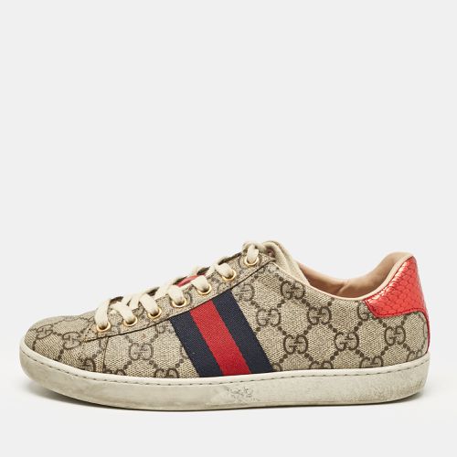 Brown GG Supreme Canvas Ace Sneakers Size 36 - Gucci - Modalova