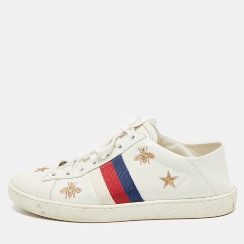 Leather Star and Bee Embroidered Ace Sneakers Size 36 - Gucci - Modalova