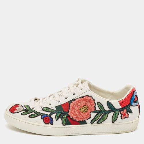 Leather and Python Embossed Ace Low Top Sneakers Size 39 - Gucci - Modalova