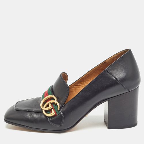 Leather Peyton Block Heel Pumps Size 37.5 - Gucci - Modalova