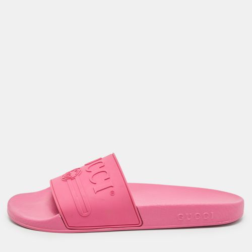 Rubber Logo Flat Slides Size 40 - Gucci - Modalova