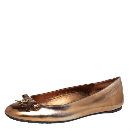 Leather Slip on Bow Ballet Flats Size 39 - Gucci - Modalova