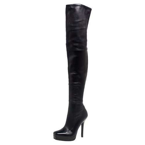 Leather Platform Over The Knee Boots Size 36 - Gucci - Modalova