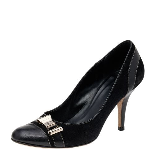 Suede and Leather Bow Cap Toe Pumps Size 36C - Gucci - Modalova