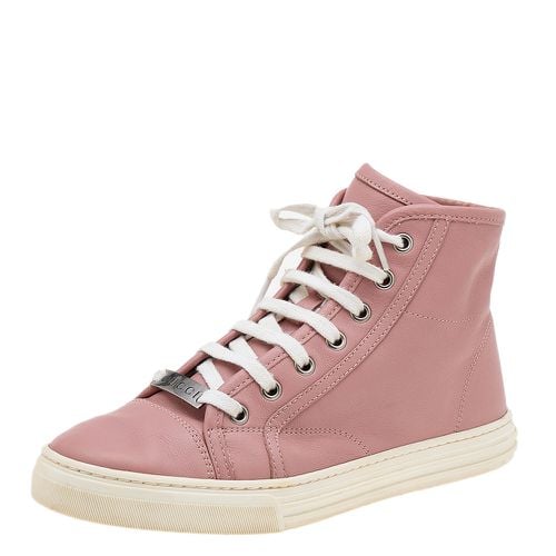 Old Rose Leather High Top Sneakers Size 35 - Gucci - Modalova